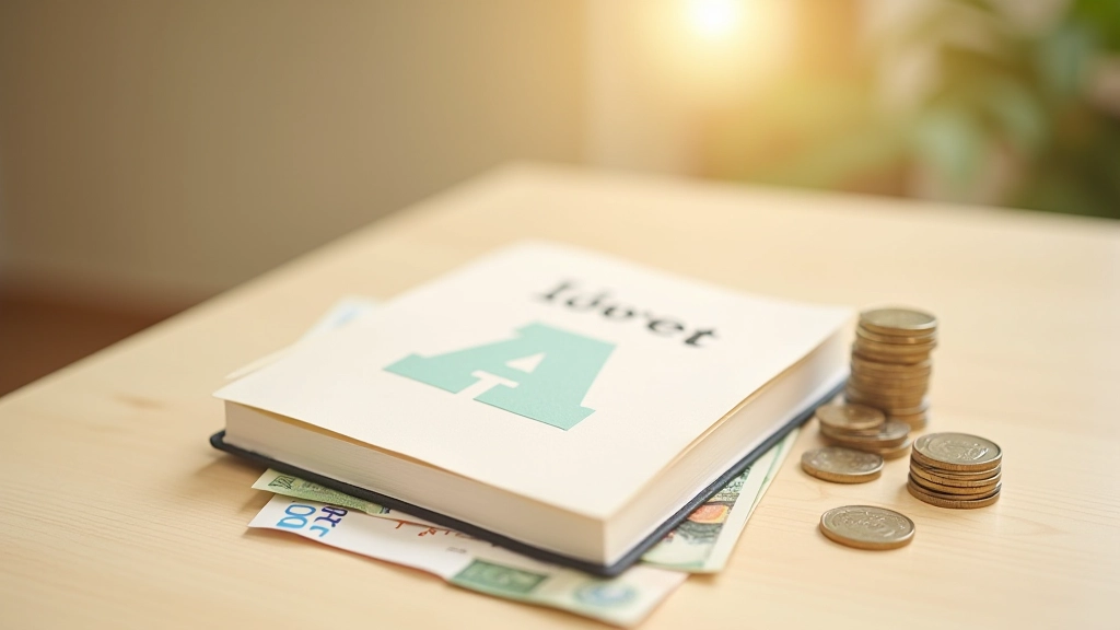 Livret A français avec pièces de monnaie sur table, représentant l'épargne sécurisée