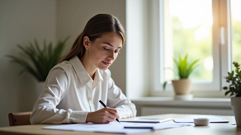 Personne examinant des documents financiers et prenant des notes pour évaluer une situation d'urgence